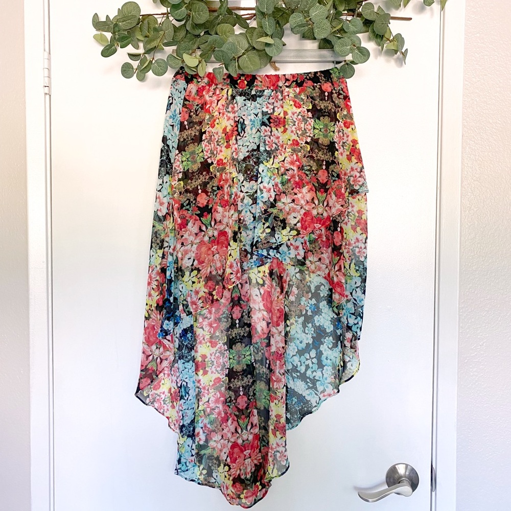 Women's Floral Print A-line/Asymmetrical Skirt